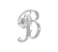Spilla con lettera, spilla con lettera dalla A alla Z per donna, spilla con iniziale in perla sintetica, moda, 26 spille con alfabeti, gioielli personalizzati, regali (B)