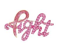 Spilla con lettere per la consapevolezza del cancro seno con diamanti scintillanti per le donne Accessorio per gioielli Accessorio per l ' uso quotidiano