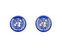 Spilla con logo blu delle Nazioni Unite, per borse, cappotti, significato: pace mondiale, sicurezza, M
