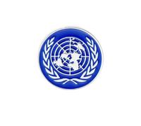 Spilla con logo blu delle Nazioni Unite, per borse, cappotti, significato: pace mondiale, sicurezza, M