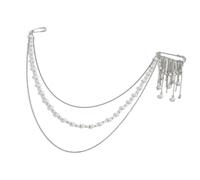 Spilla con nappe artistiche e perle, accattivante, multifilo, gioiello per il tempo libero o per occasioni formali, attraente accessorio da sera