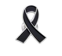 Spilla con nastro nero, spilla funerale commemorativa, semplice spilla da bavero per il lutto (nero)