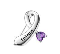 Spilla con nastro viola per malattia dell'epilessia, regalo per la consapevolezza dell'epilessia, gioielli sopravvissuti alla consapevolezza viola, 3.5
