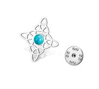 Spilla con nodo delle streghe e turchese Spilla con nodo celtico in acciaio inossidabile Spille Wiccan Witchcraft Gioielli pagani per donne e ragazze (argento 6)