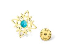 Spilla con nodo delle streghe e turchese Spilla con nodo celtico in acciaio inossidabile Spille Wiccan Witchcraft Gioielli pagani per donne e ragazze (oro 2)