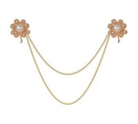 Spilla con perle e catena britannica con emblema floreale, multi strato, per abiti, camicie, sciarpe, feste, Pietra Vetro Pietra Smalto Vetro, Zirconia cubica Agata Ossidiana