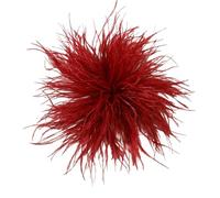 Spilla con piuma di struzzo soffice per sposa, cerimonia nuziale, festa di Natale, abito, corsetto, spilla per cappello, accessori per abito da donna, colore: rosso scuro