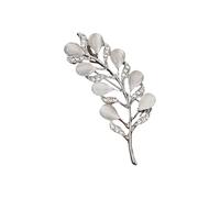 Spilla con piume di strass scintillanti pietre di zircone pin accessori per abiti per feste matrimoni e abbigliamento casual spilla a forma di piuma di pavone, Misura unica, come descritto