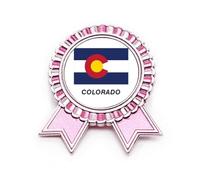 Spilla con profilo bandiera dello Stato americano Colorado, rosa, Medio, Metallo