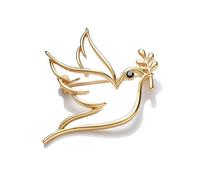 Spilla con ramo decorata con motivi uccelli della pace Clip per abito in lega premium Spilla con colombe in lega vintage per adulti Elegante con simbolo della pace