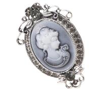 Spilla con ritratto di signora senza data, design vintage in lega dorata, accessori alla moda per la decorazione del vestito spilla fatta a mano in lega robusta, Misura unica, come descritto