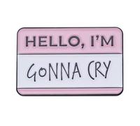 Spilla con scritta "Hello, I'm Gonna Cry, Misura unica, Metallo
