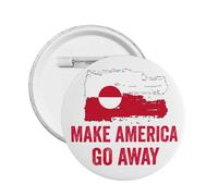 Spilla con scritta Make America Go Away, Groenlandia, in vendita, 1 pezzo, spilla rotonda