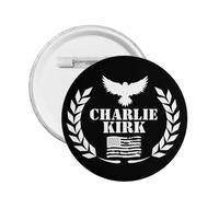 Spilla con scritta "Prega per Charlie Kirk", spilla con scritta "Riposa in pace Charlie Kirk", spilla con bottone in metallo, spilla rotonda sul petto, decorazione per cappello