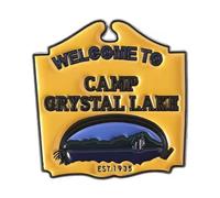 Spilla con scritta "Welcome to Camp Crystal Lake", Misura unica, Metallo