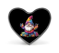 Spilla con simbolo della pace a forma di gnomo tie-dye per donne e uomini, spilla con distintivo a forma di cuore per feste e matrimoni