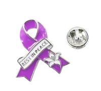 Spilla con simbolo della pace, regalo funebre con accento di riposo in pace, per commemorare l'uso quotidiano e per i viaggi, Misura unica, come descritto