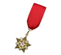 Spilla con stella a cinque punte delle forze armate con nastro rosso, oggetto commemorativo in metallo resistente per uomo Spilla da collezione ' Sovietica