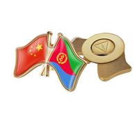 Spilla Con Stemma A Croce Cina Ed Eritrea - Spilla Con Stampa A Bandiera In Cristallo Semplice Spilla Con Bandiera Magnetica Patriottica Per Unisex Magnetica A
