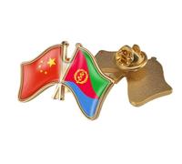 Spilla Con Stemma A Croce Cina Ed Eritrea - Spilla Con Stampa A Bandiera In Cristallo Semplice Spilla Con Bandiera Magnetica Patriottica Per Unisex Farfalla A