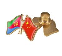 Spilla Con Stemma A Croce Cina Ed Eritrea - Spilla Con Stampa A Bandiera In Cristallo Semplice Spilla Con Bandiera Magnetica Patriottica Per Bottone Unisex B