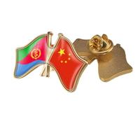 Spilla Con Stemma A Croce Cina Ed Eritrea - Spilla Con Stampa Bandiera In Cristallo Semplice Spilla Con Bandiera Magnetica Patriottica Per Unisex Farfalla B