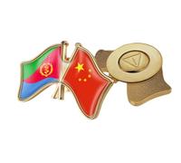 Spilla Con Stemma A Croce Cina Ed Eritrea - Spilla Con Stampa Semplice Della Bandiera In Cristallo Spilla Con Bandiera Magnetica Patriottica Per Unisex Magnetica B