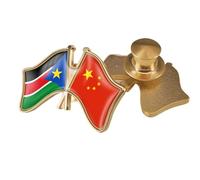 Spilla Con Stemma A Croce Della Cina E Del Sudan Del Sud - Spilla Con Stampa A Bandiera In Cristallo Semplice Spilla Con Bandiera Magnetica Patriottica Per Bottone Unisex B