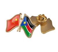 Spilla Con Stemma A Croce Della Cina E Del Sudan Del Sud - Spilla Con Stampa A Bandiera In Cristallo Semplice Spilla Con Bandiera Magnetica Patriottica Per Unisex Farfalla A