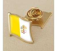 Spilla Con Stemma Epossidico In Cristallo Con Bandiera Vaticana - Distintivi Con Bandiera Mondiale Per Donna Uomo Repubblica Novità Spilla Ciondolo Gioielli Patriota Abbigliamento Borsa Spille S