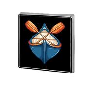 Spilla con stemma quadrato da colletto, spilla da bavero per donna e uomo, con scritta "Paddled Canoe Rower Canoer Rowing Paddler"