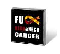 Spilla con stemma quadrato per il cancro alla testa e al collo, spilla da bavero per donne e uomini, regalo