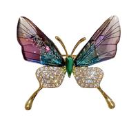Spilla con strass a farfalla nera per donne ragazze uomini esagerato AB Crystal Cluster moda cartone animato animale spille da bavero accessori per abiti unisex delicatezza compleanno festa di Natale