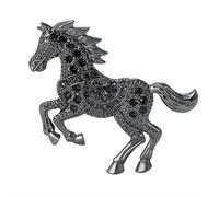 Spilla con strass Anno del Cavallo Pin Cristallo Vintage Pony Spille da bavero Zodiaco Accessorio Animale Gioielli di Capodanno per le donne, Spilla decorativa per abbigliamento e scialle, 1pcs