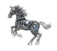 Spilla con strass Anno del Cavallo Pin Cristallo Vintage Pony Spille da bavero Zodiaco Accessorio Animale Gioielli di Capodanno per le donne, Spilla decorativa per abbigliamento e scialle, 1pcs