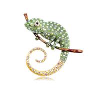 Spilla con strass camaleonte per le donne alla moda squisita blu verde viola colorato cristallo animale lucertola spille da bavero accessori per abiti Mardi Gras Carnevale vacanza gioielli regalo