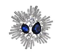 Spilla con strass ispirati ai tribunali, stile barocco, accessorio di lusso per le donne, decorazione alla moda retrò, delicata spilla vintage in lega, 6.2cm, come descritto