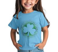 Spilla con strass St Day Shirt Graphic Tee Comfort Fit for Daily Wear Green Ages 1 15 Shirt con balza da donna, Azzurro, 6-7 Jahre