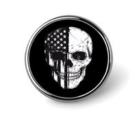 Spilla con teschio e scheletro della bandiera americana per donne e uomini, spilla da bavero alla moda per feste e matrimoni