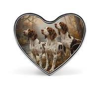 Spilla con tre levrieri inglesi per donne e uomini, spilla con distintivo a forma di cuore per feste e matrimoni