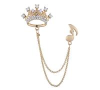 Spilla Coreana con Corona di Strass Spilla Nota Catena con Nappa Spille da Bavero Abito di Moda Camicia Distintivo Corpetto Gioielli di Lusso Accessori da Uomo