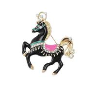Spilla creativa a forma cavallo a forma cartone animato adorabile con motivo dopamina per un miglioramento degli stili dolci energici Spilla adorabile
