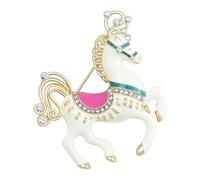 Spilla creativa a forma cavallo a forma cartone animato adorabile con motivo dopamina per un miglioramento degli stili dolci energici Spilla adorabile