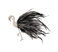 Spilla creativa a forma di fenicottero con zircone placcato oro con realistica spilla a forma di animale piumato per accessori eleganti eleganti a forma di fenicottero, One Size, come descritto