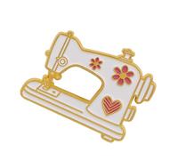 Spilla creativa a forma di macchina da cucire in lega di zinco, accessorio alla moda, facile da indossare, per amanti del mestiere, spilla facile da cucire, Misura unica, come descritto