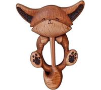 Spilla creativa in legno a forma di animale, a forma di volpe, gatto, decorativa, per donne e ragazze, per colletto, vestito, maglione, sciarpa, scialle, gioiello, 1, Legno