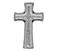 Spilla Croce Cristiana 1/2" | Grande Prima Comunione o Cresima Accessorio | Made in Italy, Small, Metallo, Senza pietra