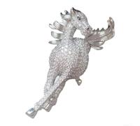 Spilla da 5,6 cm con diamanti incastonati, elegante spilla a forma di | Argento, per abbagliante effetto diamante, design unisex, dimensioni 5,6 x 3 cm, perfetto per risvolti e sciarpe