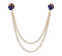 Spilla da appendere con catena dorata per uomo abiti spilla nappa catena collare spille strass cristallo spilla pin vestito spille da bavero per uomo catene per camicie accessori, Small, Metallo
