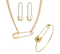 Spilla da balia con spilla da balia collana in argento per la salute mentale orecchini a spilla da balia minimalista spilla da balia spilla da balia gioielli regali, Adjustable, Metallo, Nessuna